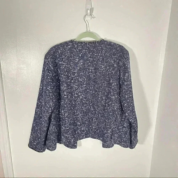 Hugo Boss Julira Tweed Suit Jacket In Pilot Fantasy Fringe Collar - Picture 7 of 7